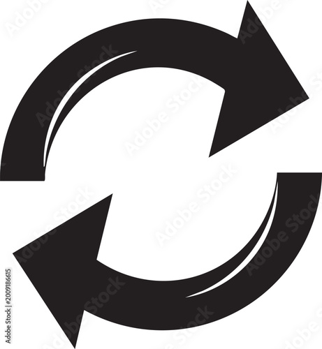 Circular arrows icon representing refresh repeat or synchronization with circular