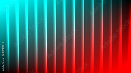 Abstract Cyan and Red Glowing Vertical Lines Gradient Background Futuristic Neon Light Design