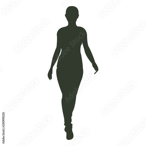 Woman walking pose silhouette decided