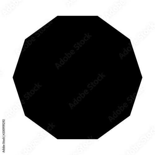 Decagon black shape