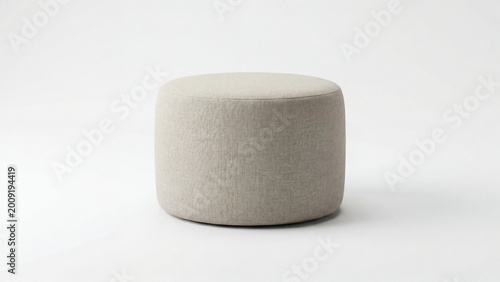 Minimalist round stool isolated on white background for home decor design