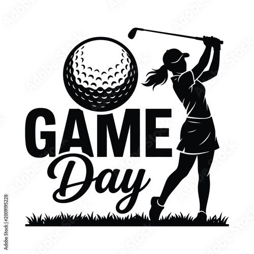Game day golf a silhouette of athleticism and precision