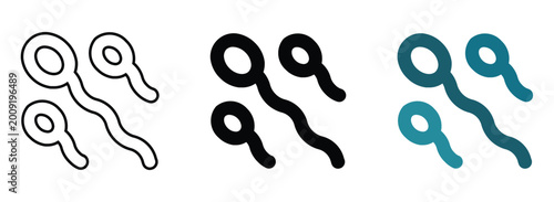 Foto Sperm cells illustration outline filled and colored representing reproduction biology