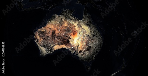 Foto Australia Continent Satellite View from Space Pacific Region