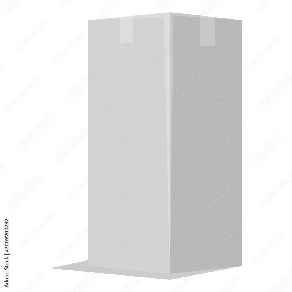 Naklejka premium Closed rectangular white cardboard box