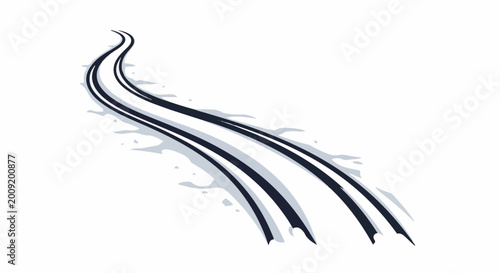 Abstract, curved, dark lines on a white background, suggesting movement