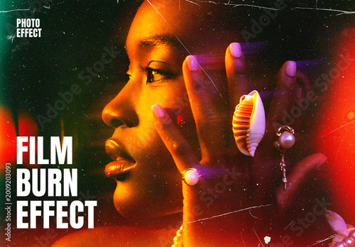 Film Burn Photo Effect – Light Leak for Album Cover & Social Media (PSD)