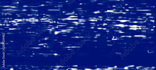 Photos Deep blue abstract glitch background with white pixelated distortion and horizon