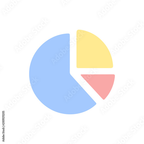 Pastel Colored Pie Chart Icon for Data Visualization