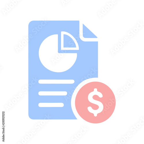 Minimalist Financial Report and Money Currency Icon