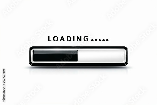 Modern loading bar with dots animation and text