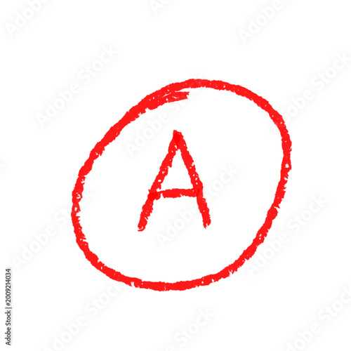 Crayon Exam Grade In Red Circle