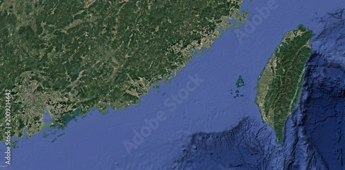 Photos Taiwan Strait China Coastline Satellite View East Asia