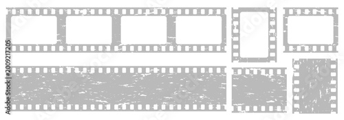 Photos Film strip frame set outline vector illustration