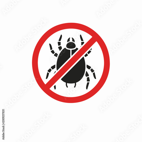 Tick allergy and pest control warning symbol