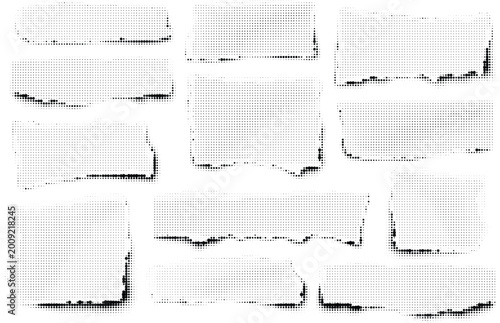 Photography A collection of torn paper notes on a transparent background.