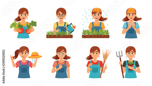 Slika na platnu A Day in the Life of a Farmer: The image showcases a diligent farmer engrossed in various farm activities, illustrating the essence of their daily tasks