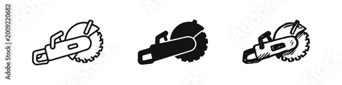 Fotografija Industrial Concrete Circular Power Saw Icon Set