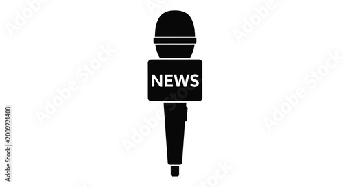 Foto News microphone silhouette on a white background