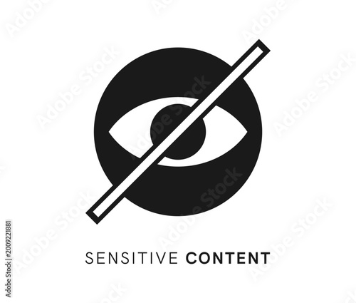 Fotografie Sensitive content, hidden data icon or sign