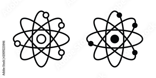 Foto atom sign vector illustration. Editable black icons. EPS 10