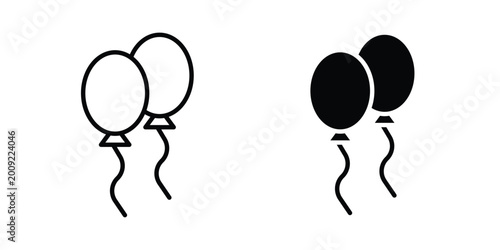 Cuadro en lienzo Balloons icon vector illustration. Editable black icons. EPS 10