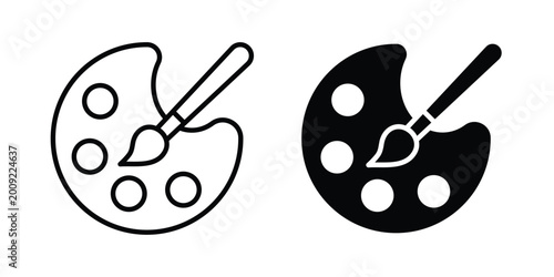 Φωτογραφία Brush and Palette icon vector illustration