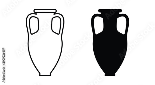 Ancient greek amphora vase silhouette high quality professional
