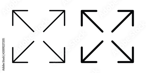 Bild auf Leinwand Fullscreen icon vector illustration. Editable black icons. EPS 10