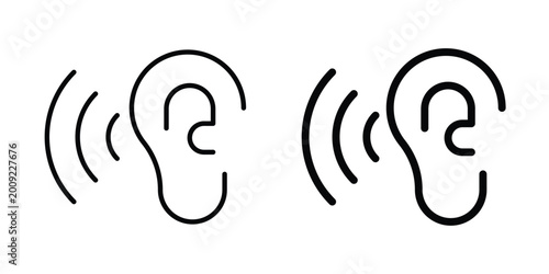 Foto Hearing icon vector illustration. Editable black icons. EPS 10