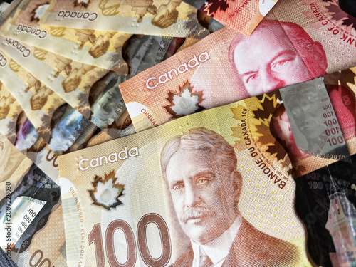 Canadian dollars background 