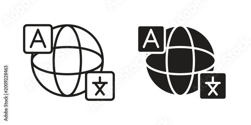 Obraz na plátně Language icon vector illustration. Editable black icons. EPS 10