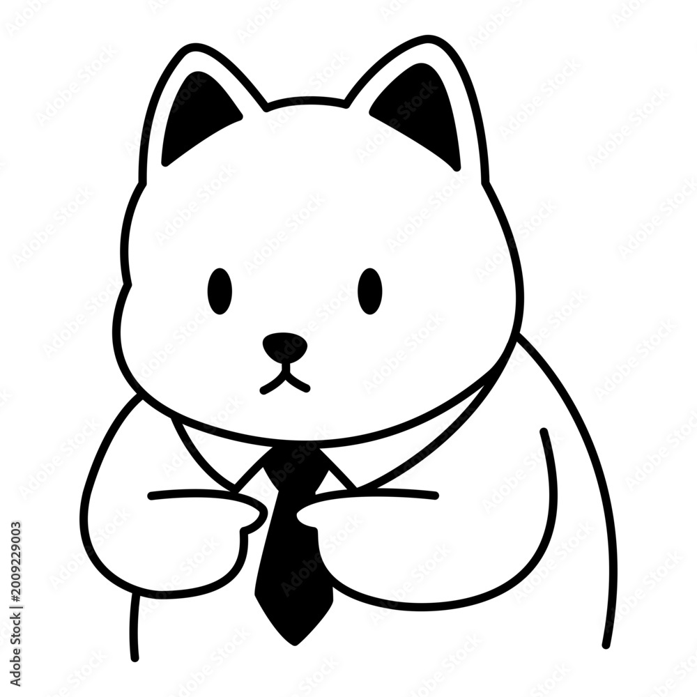 Fototapeta premium Cute Cat Feeling Guilty and Asking for Permission