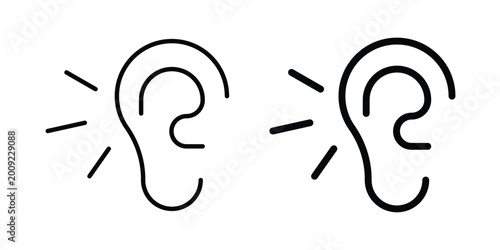Photos Listening icon vector illustration. Editable black icons. EPS 10