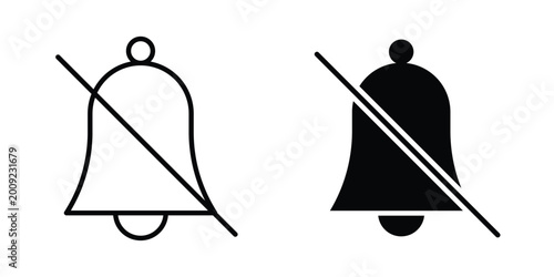 Foto Notification off icon vector illustration