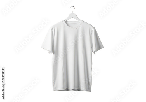 Minimalist light gray short-sleeve polo shirt on hanger isolated on transparent background