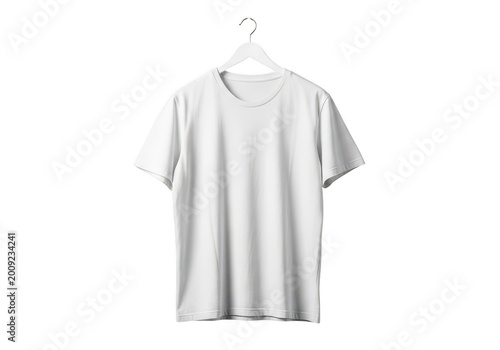 Minimalist light gray short-sleeve v-neck t-shirt isolated on transparent background