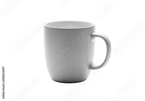 Minimalist ceramic mug with handle for everyday use isolated on transparent background