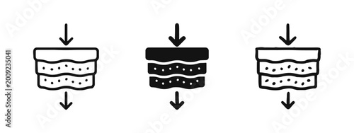 Tableau sur toile Soil Filtration Layers and Groundwater Percolation Icon Set