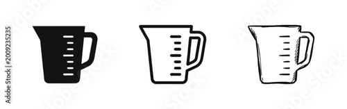 Konstfotografi Measuring Cup and Jug Icon Set for Cooking and Laboratory