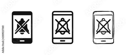 Foto Muted Notification Icon on Smartphone for Silence and Do Not Disturb Mode