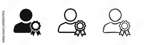 Canvastavla Certified Professional Icon with Person and Award Ribbon in Three Styles