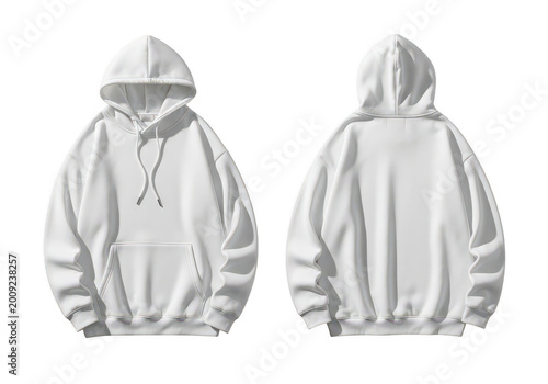Minimalist hoodie with drawstring and front pockets isolated on transparent background