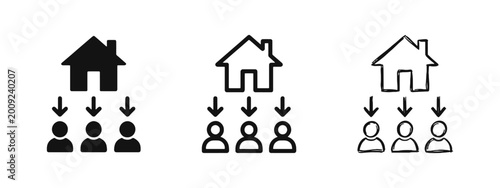 Slika na platnu House and People Icons Set for Real Estate and Social Housing Concepts