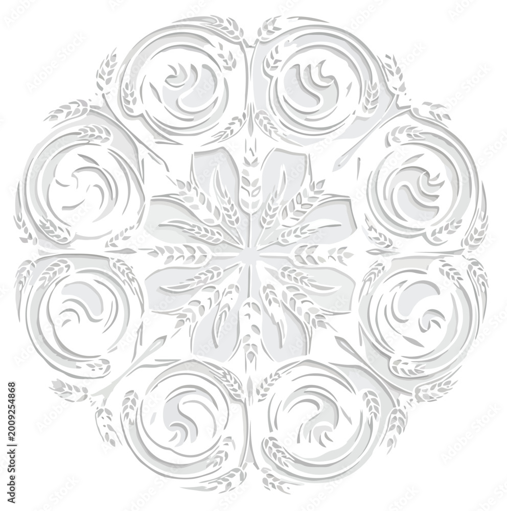 Fototapeta premium Ornamental pattern featuring wheat stalks brings a natural touch to the.
