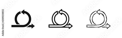 Cuadro en lienzo Process Workflow Icon Set with Refresh Arrow Loop and Iteration Cycle
