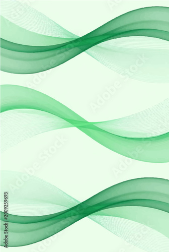 Tableau sur toile Elegant green waves design with a seamless aesthetic, gracefully flowing across the canvas, each line and curve exudes a sense of fluidity and natural rhythm