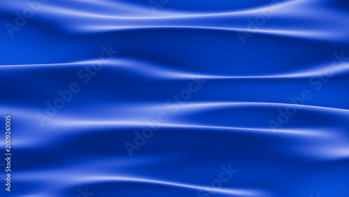 Blue waves create patterns on a smooth fabric surface
