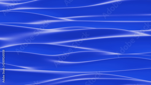 Blue waves flow in patterns with a shiny surface