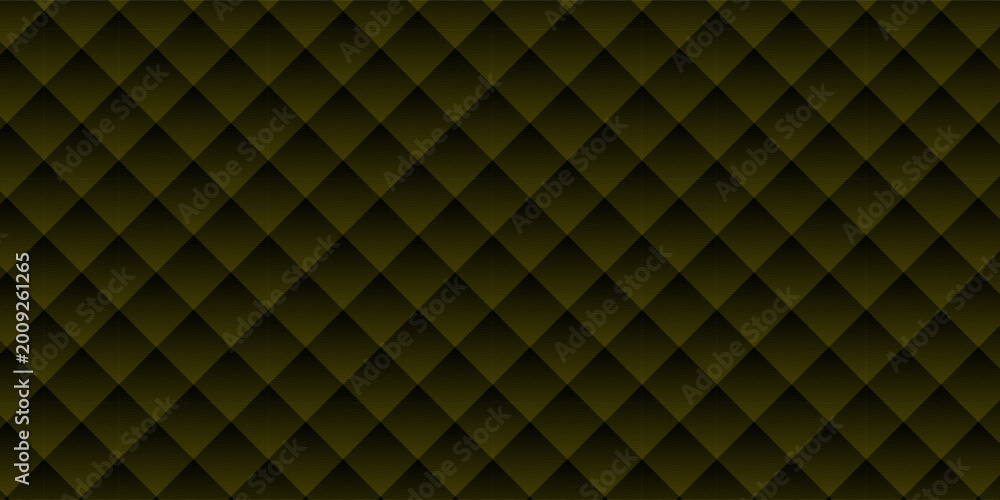 Fototapeta premium Simple upholstery quilted background. Black leather texture sofa backdrop. Vector illustration